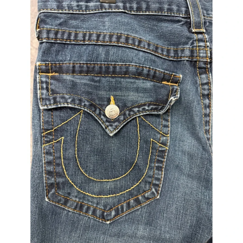 True Religion Billy Mens Straight Leg Jeans Blue Medium Wash Denim 34x30 USA